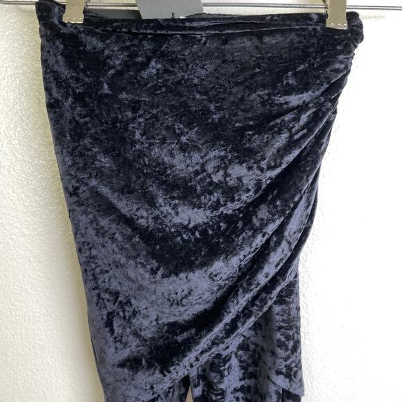 Balenciaga Demna Draped Front Leggings Womens 34 Black Crushed Velvet Stretch - Picture 4 of 15